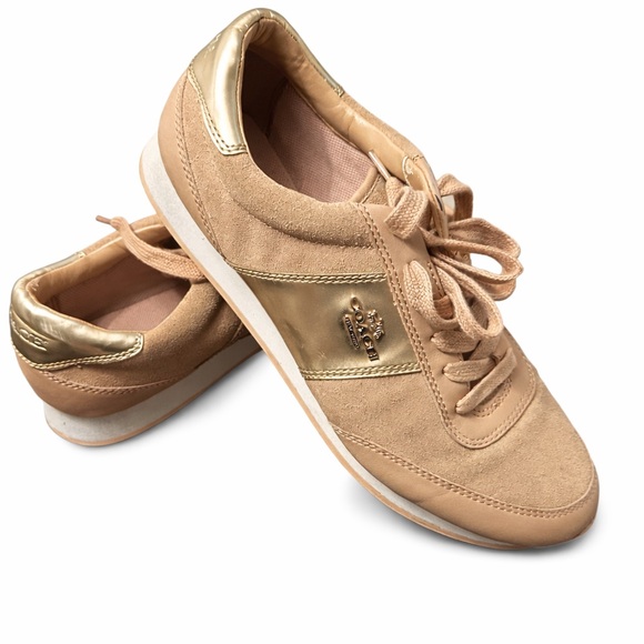 Coach Gold and Tan Women's Sneakers - Picture 1 of 6